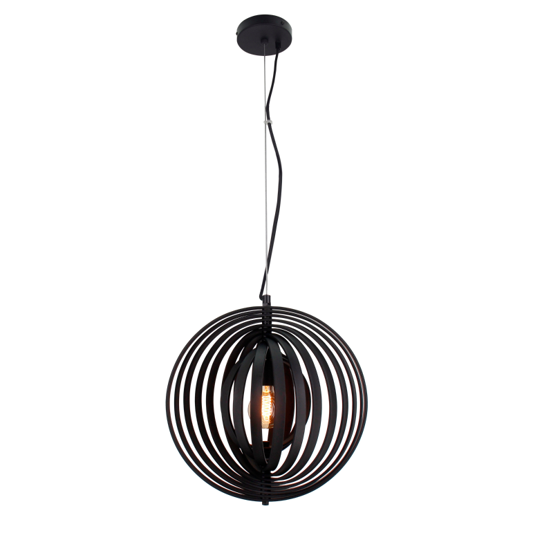 De zwarte Ring hanglamp aan een lange kabel creëert een stoere, industriële sfeer in iedere ruimte.