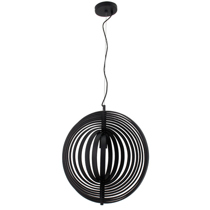 Deze zwarte hanglamp uit de Ring-serie voegt een industriële charme toe aan je interieur.