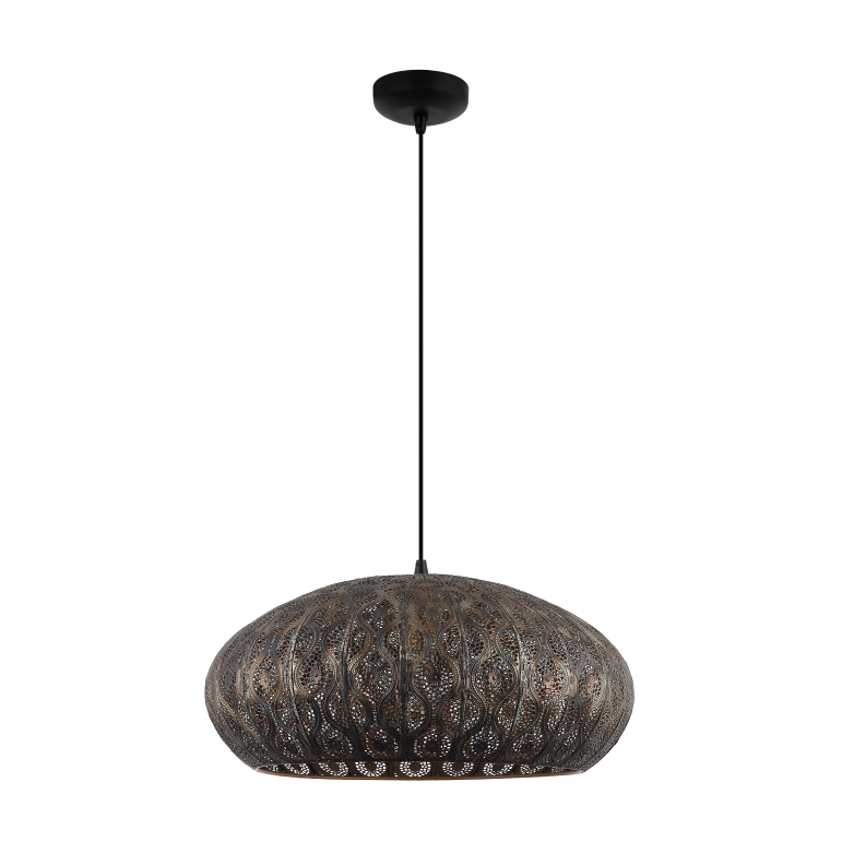 Detail van de zwarte Rolo hanglamp met een eigentijds design. Perfect voor een moderne ambiance in jouw interieur.