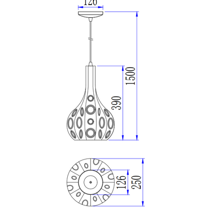 Detail van de zwarte Rolo hanglamp met een klassiek design.