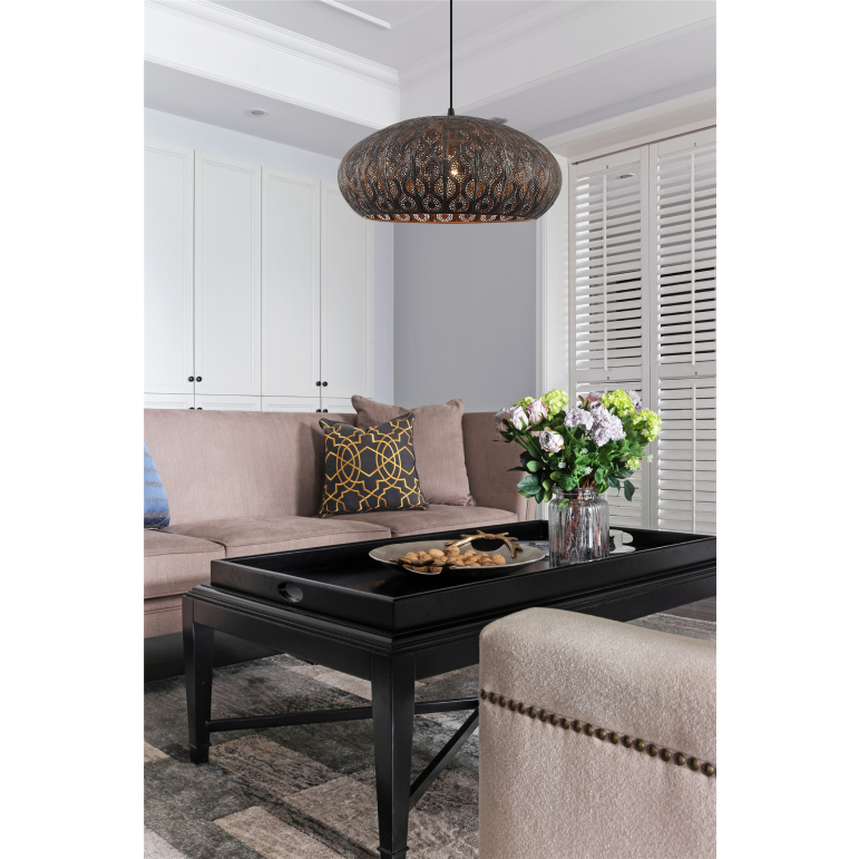 Bijzondere zwarte hanglamp Rolo met een speels ontwerp. Perfect voor het creëren van een moderne sfeer in jouw interieur.