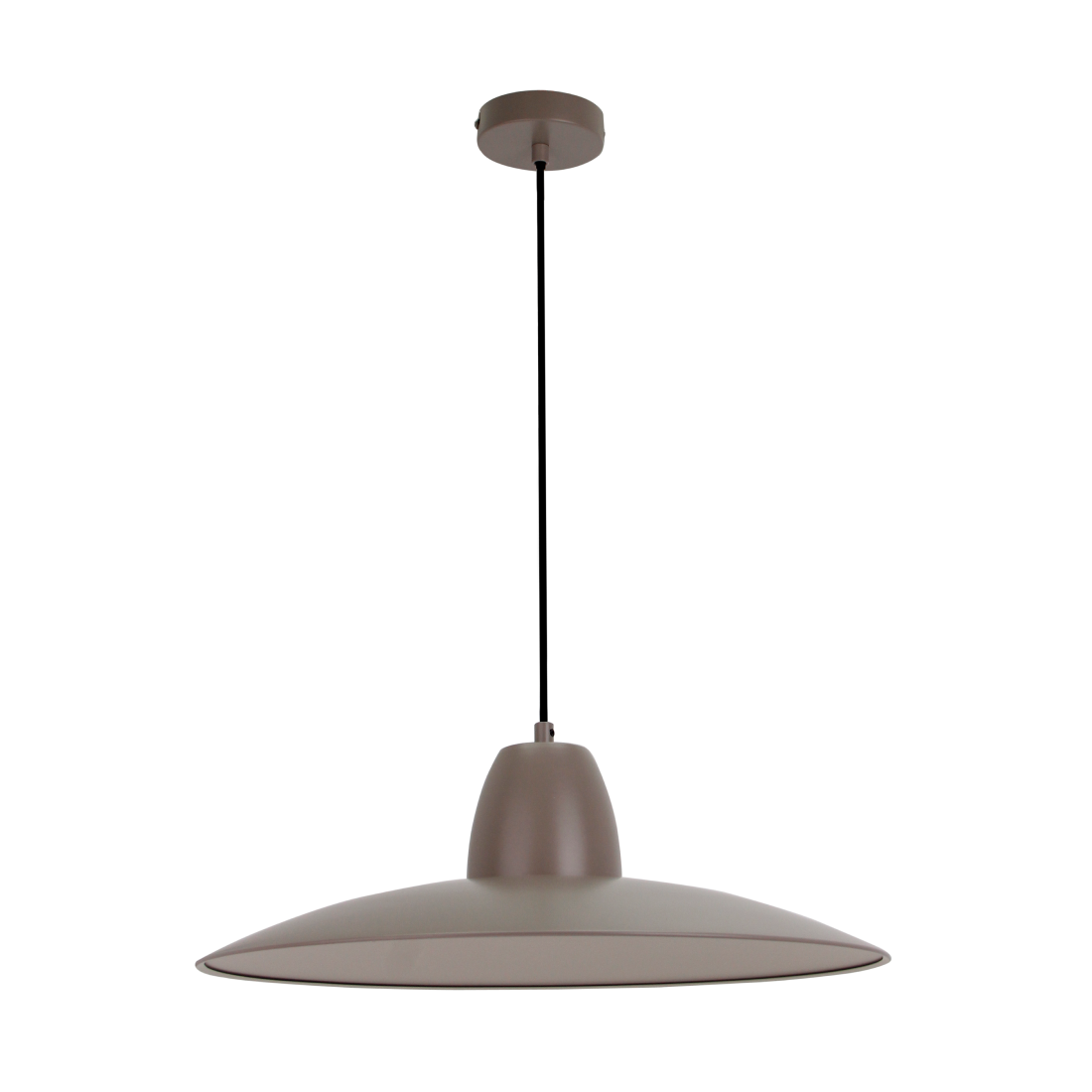 De taupe Mantua hanglamp heeft een industrieel ontwerp met verfijnde details. Het voegt karakter toe aan elke ruimte.