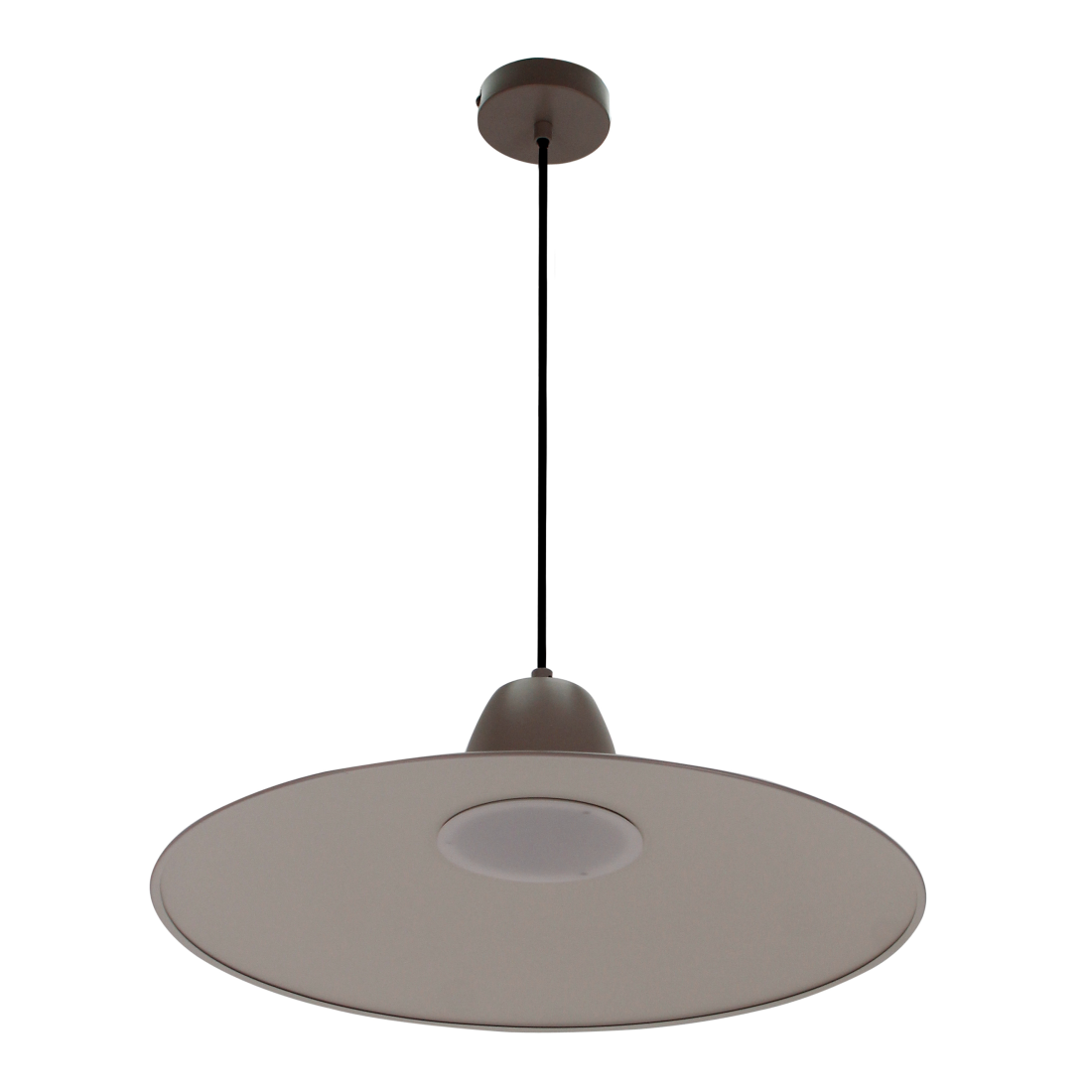 Detail van de taupe Mantua hanglamp met industrieel design. Deze lamp is perfect voor een eigentijdse sfeer in je interieur.