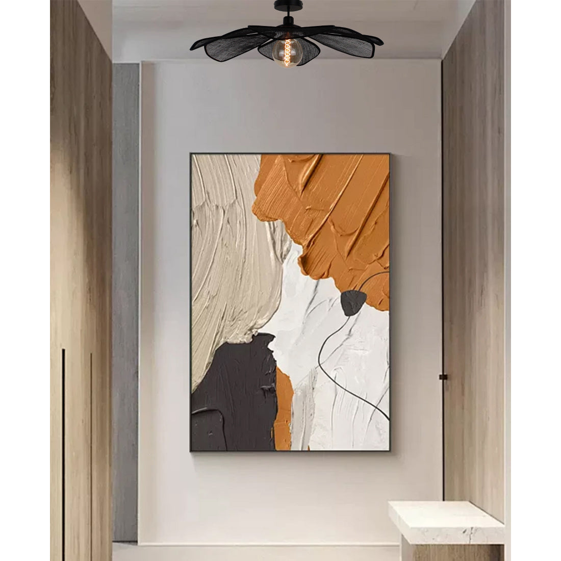 De zwart moderne Corvo plafondlamp creëert een verfijnde sfeer in elke ruimte. Perfect voor stijlvol licht!