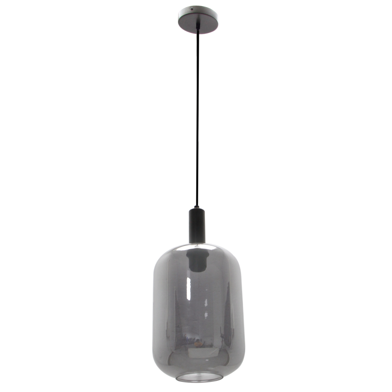 Details van de moderne zwarte Specchio hanglamp met een strakke uitstraling.