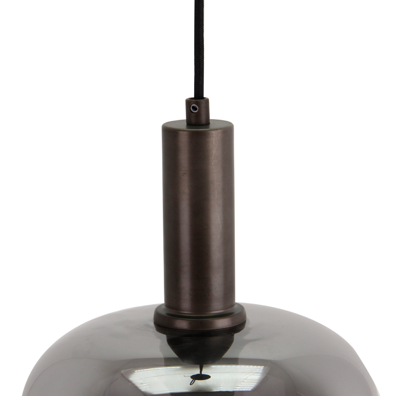 A stunning detail of the black Specchio pendant light, showcasing its modern elegance.