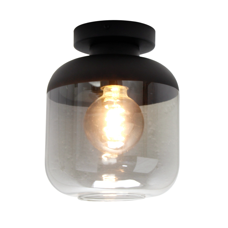 Moderne zwarte plafondlamp Specchio met een strakke uitstraling. Perfect voor het creëren van een eigentijdse sfeer.