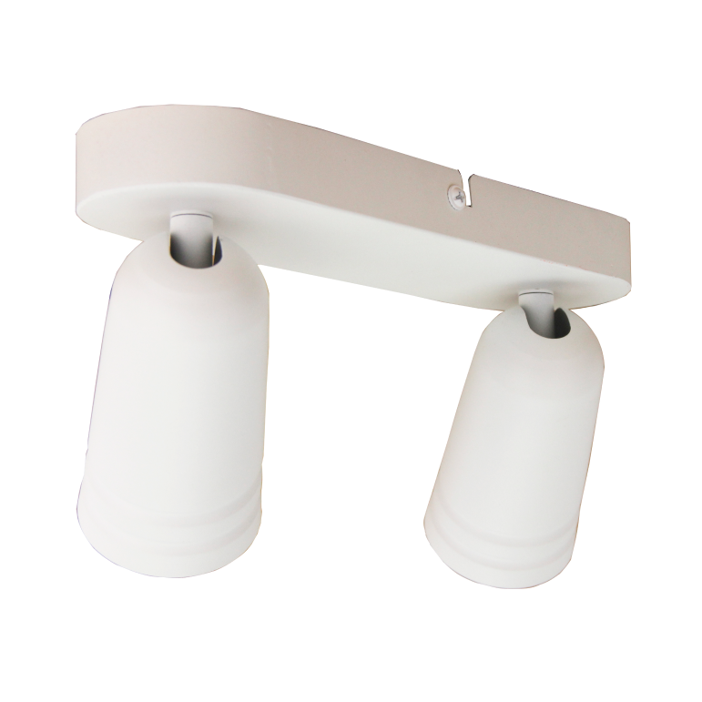 Detail van de witte Spero plafondlamp met een industrieel design.