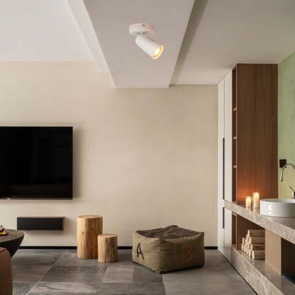 Illuminate your space with the chic white Spero ceiling light. Its modern design adds a touch of elegance to any room.