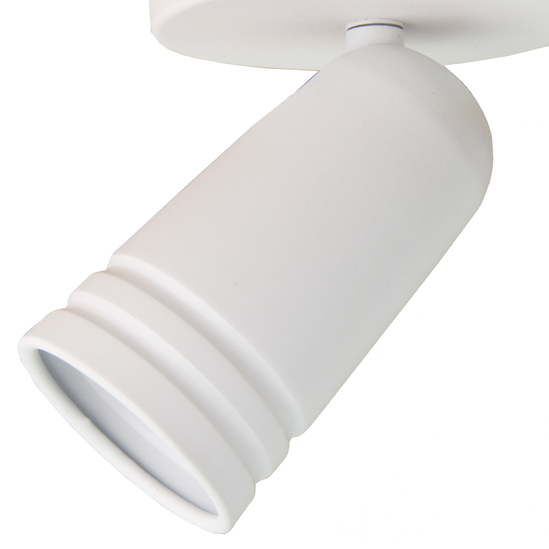 A sleek white ceiling light from the Spero series that adds a modern touch to any room. Its compact design shines bright.