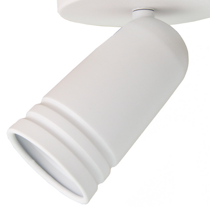 A sleek white ceiling light from the Spero series that adds a modern touch to any room. Its compact design shines bright.