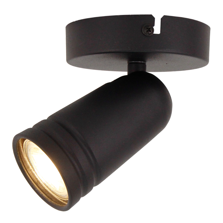 Deze zwarte plafondlamp Spero heeft een strak industrieel design. Perfect voor een moderne ambiance in elke ruimte.