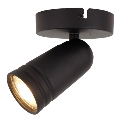 Deze zwarte plafondlamp Spero heeft een strak industrieel design. Perfect voor een moderne ambiance in elke ruimte.