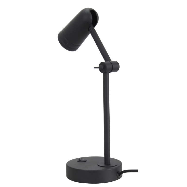 De zwarte Spero tafellamp in industrieel design voegt een moderne twist toe aan je interieur. Perfect voor elke tafel.