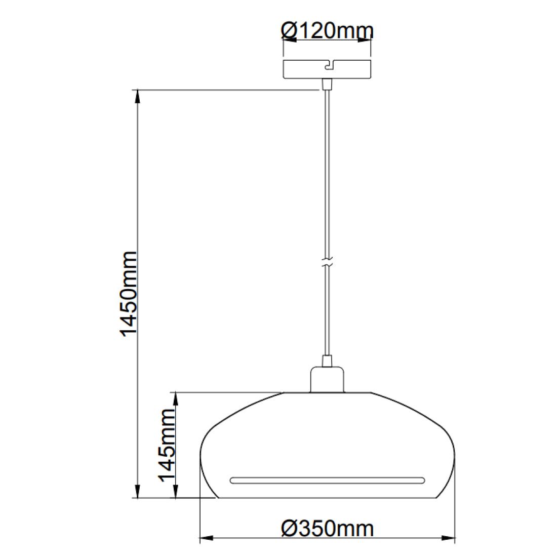 Detail van de gouden Striscia hanglamp met zwart accent. Deze lamp voegt een luxe touch toe aan jouw interieur.