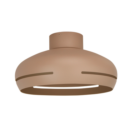Deze zandkleurige plafondlamp valt op door zijn unieke ontwerp. Perfect voor een warme, gezellige sfeer in iedere ruimte.