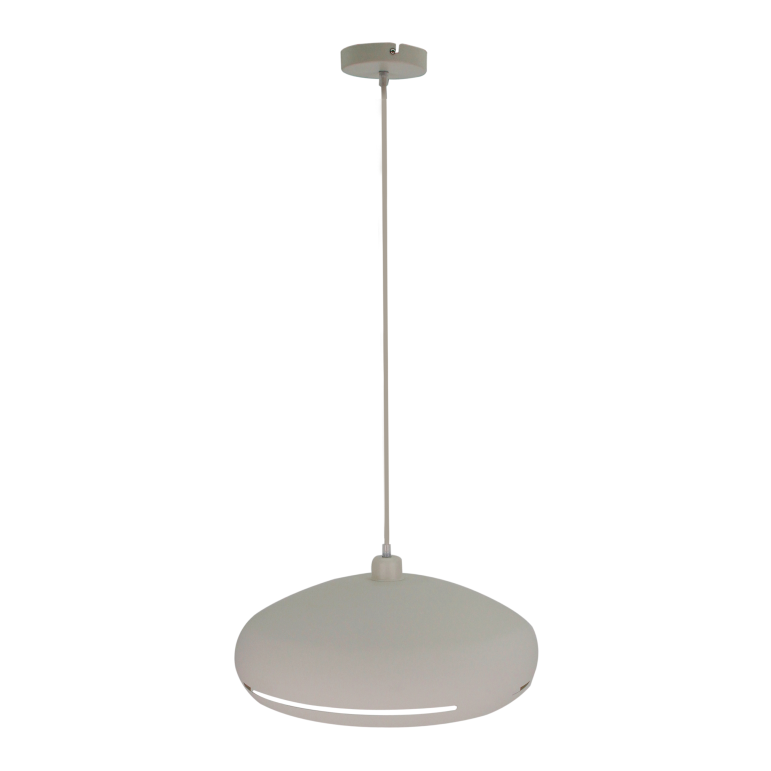 De crèmekleurige hanglamp Striscia voegt een moderne touch toe aan je interieur. Perfect voor een sfeervolle eetkamer.