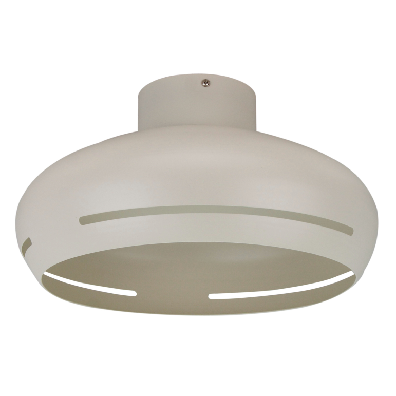 Detailfoto van de moderne crème Striscia plafondlamp. Deze lamp voegt een vleugje elegantie toe aan je interieur.
