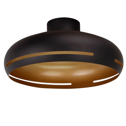 Close-up of the modern black Striscia ceiling light showcases its sleek design and clean lines.
