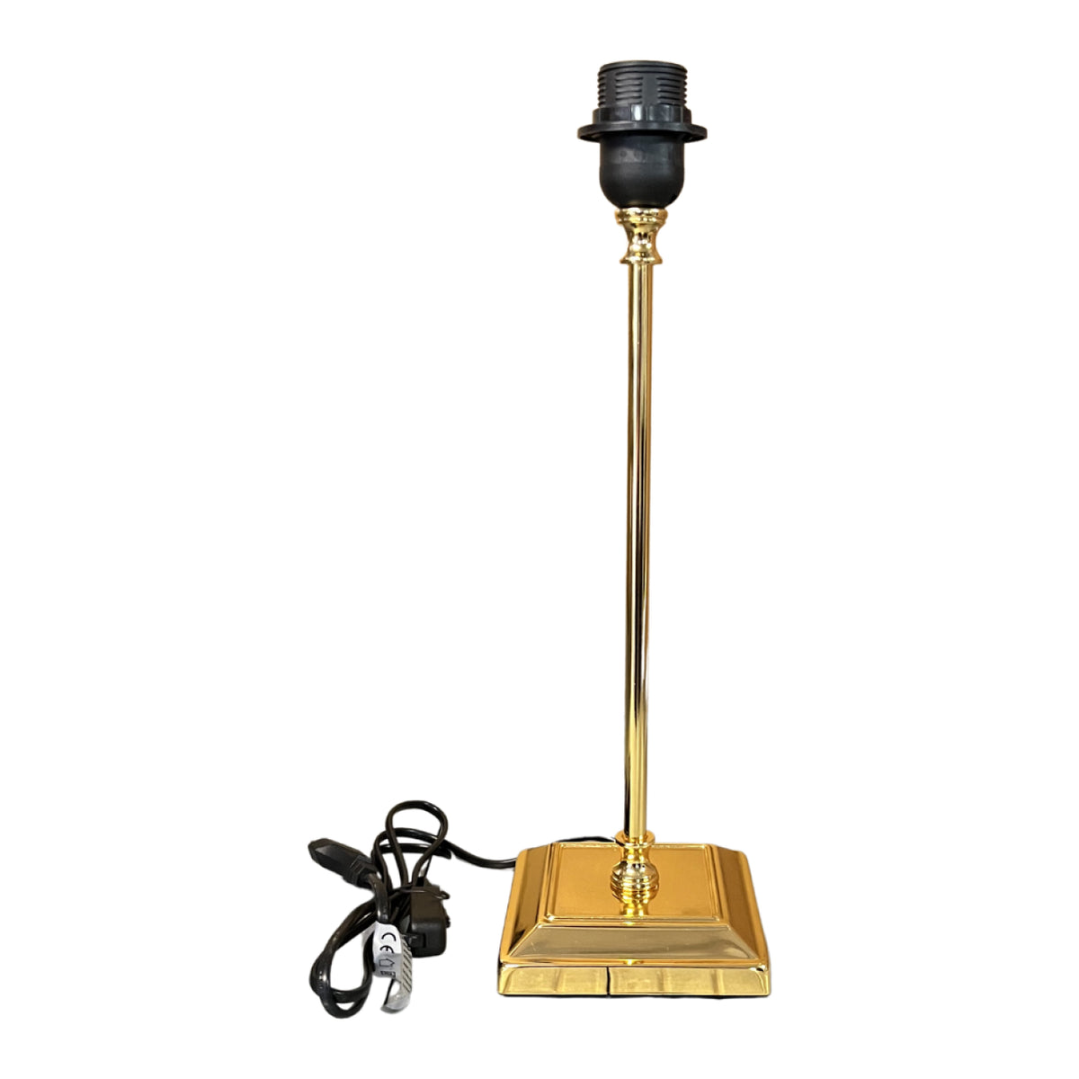 Gouden lampenvoet T-80 van 38 cm voegt klassiek elan toe aan elke ruimte. Perfect voor een stijlvolle afwerking van uw lamp.