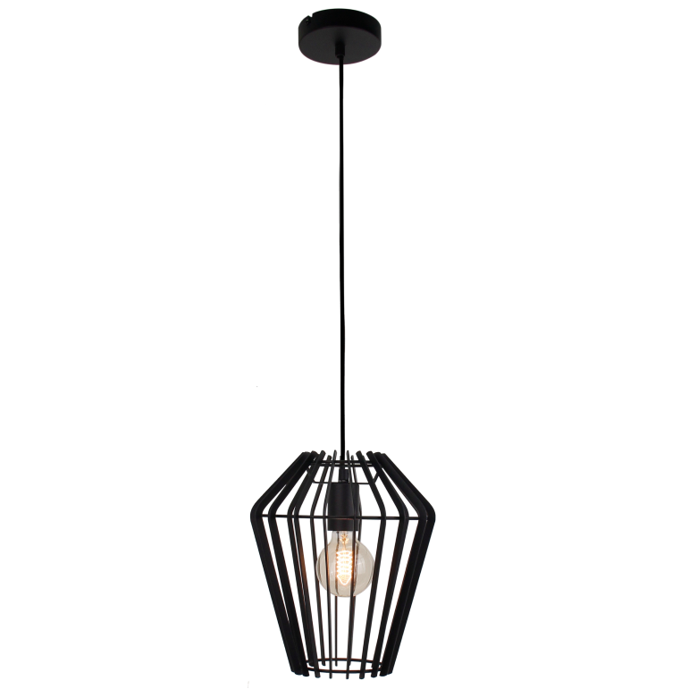 Strakke zwarte hanglamp Tavola met een moderne uitstraling. Perfect voor een sfeervolle ambiance boven de eettafel.