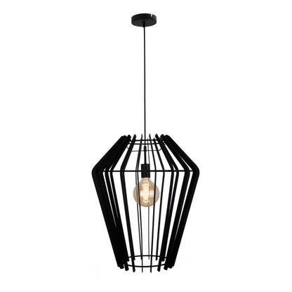 Moderne zwarte hanglamp Tavola met een speelse, elegante uitstraling. Perfect voor sfeervolle verlichting boven de eettafel.