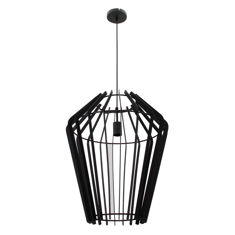 Bijzondere detailfoto van de zwarte Tavola hanglamp. Deze moderne lamp geeft een luxe uitstraling aan je interieur.