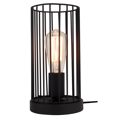 Deze zwarte tafellamp uit de Tavola serie heeft een robuuste uitstraling. Perfect voor een industrieel interieur.