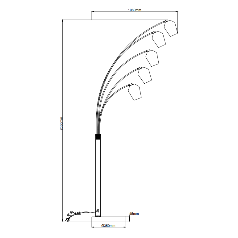 Deze zwarte Tavola vloerlamp straalt moderniteit uit. Perfect voor een eigentijdse inrichting met een sfeervolle uitstraling.