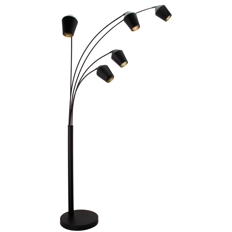 Sleek black floor lamp Tavola stands tall at 203 cm. Its modern design makes a bold statement in any room.