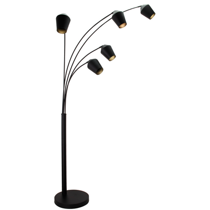 Sleek black floor lamp Tavola stands tall at 203 cm. Its modern design makes a bold statement in any room.