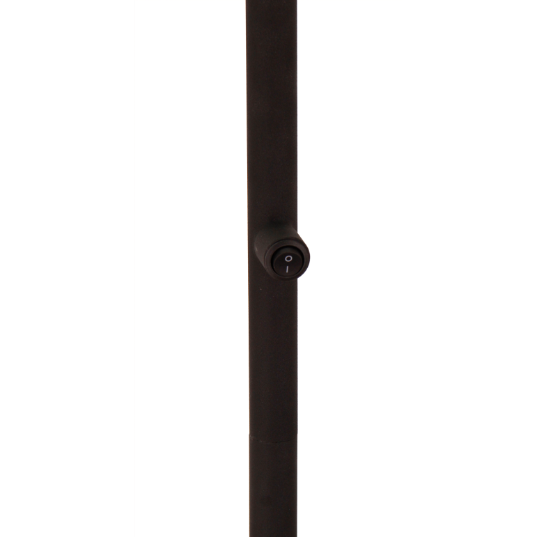 Gedetailleerde close-up van de zwarte Tavola vloerlamp. Deze lamp voegt een vleugje elegantie toe aan je interieur.