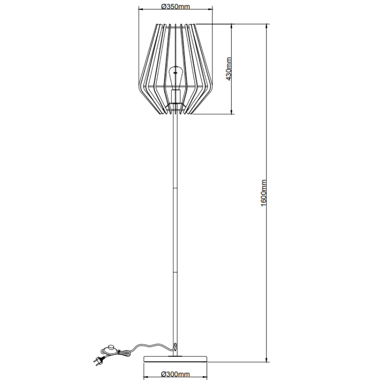 Bijzondere detailfoto van de zwarte Tavola vloerlamp. Deze moderne lamp voegt een elegante uitstraling toe aan elke kamer.