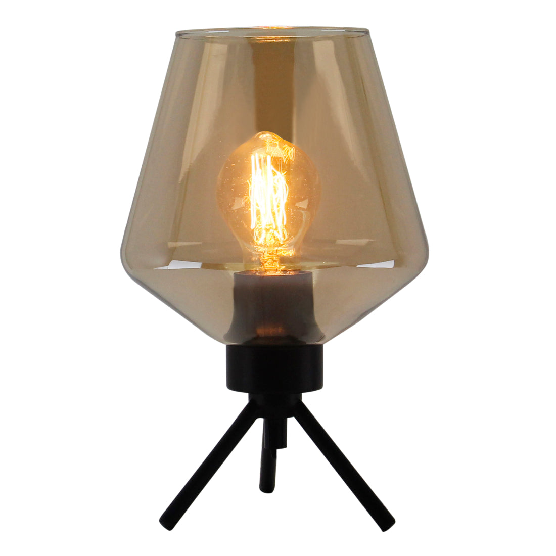 Moderne zwarte tafellamp Tris met een strakke uitstraling. Perfect voor een eigentijds interieur of als accentstuk.