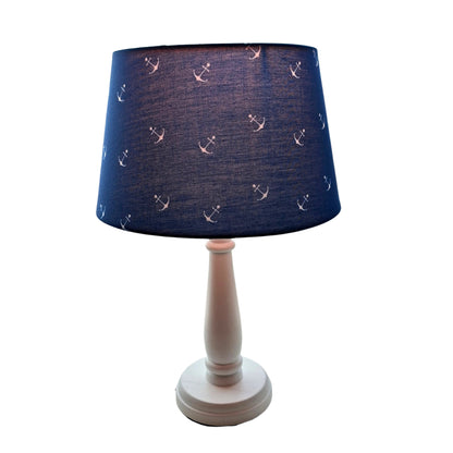 Illuminate your space with the Anker table lamp in calming blue and white.