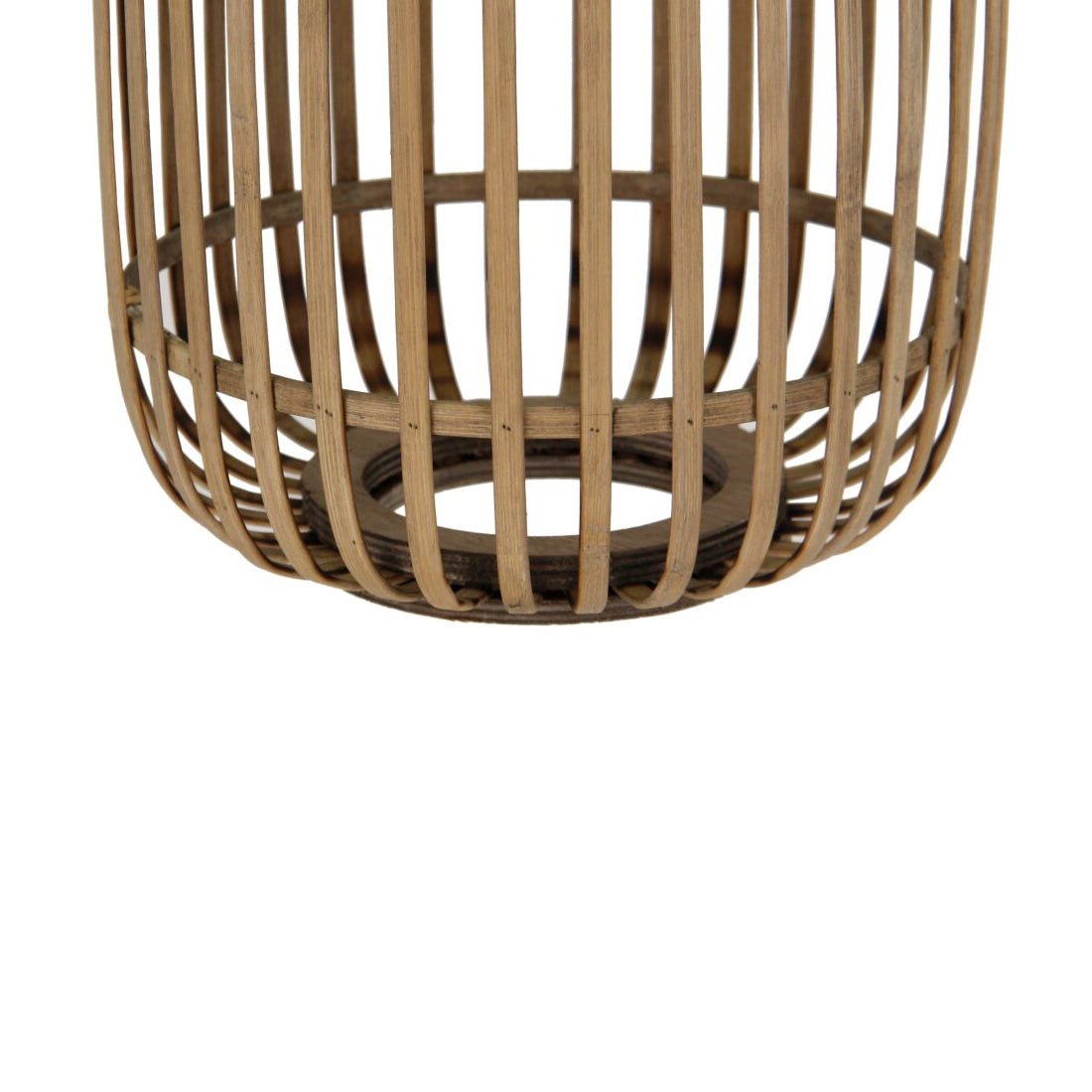 Detail van de beige Woven hanglamp met modern ontwerp. Dit sfeervolle lichtobject past perfect boven een eettafel.
