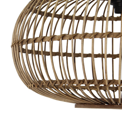 De beige Woven hanglamp van bamboe voegt een warme, natuurlijke uitstraling toe aan je interieur.