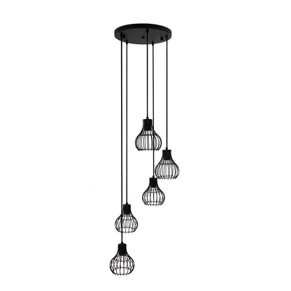 De zwart moderne Goccia hanglamp met vijf lichtpunten biedt een prachtige sfeervolle uitstraling. Perfect voor elke ruimte.
