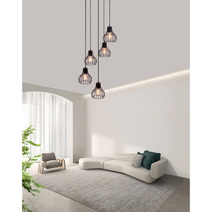 Deze zwart moderne Goccia hanglamp met vijf lichten brengt een sfeervolle ambiance in elke ruimte.