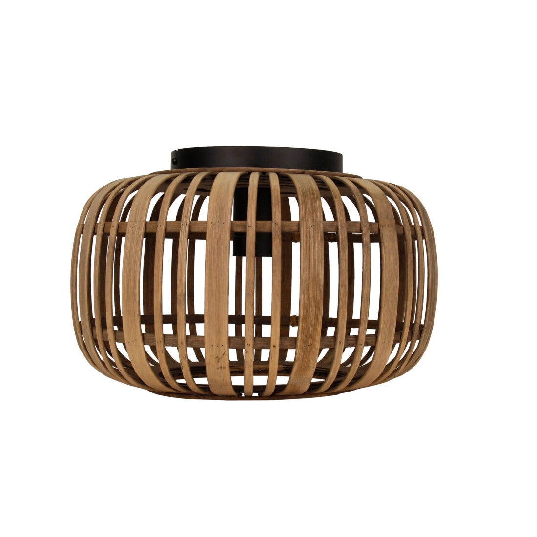 De bruin vintage plafondlamp van rattan voegt een warme, natuurlijke uitstraling toe aan je interieur.
