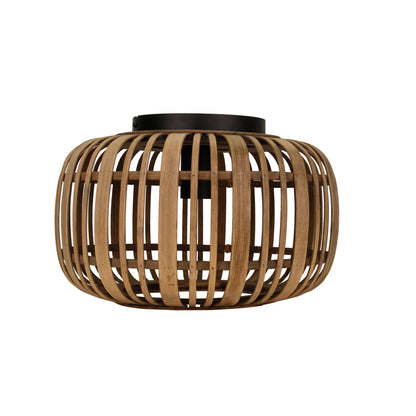 De bruin vintage plafondlamp van rattan voegt een warme, natuurlijke uitstraling toe aan je interieur.