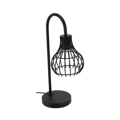 De Goccia tafellamp in zwart heeft een robuust industrieel design. Perfect voor een stijlvolle toevoeging aan je interieur.