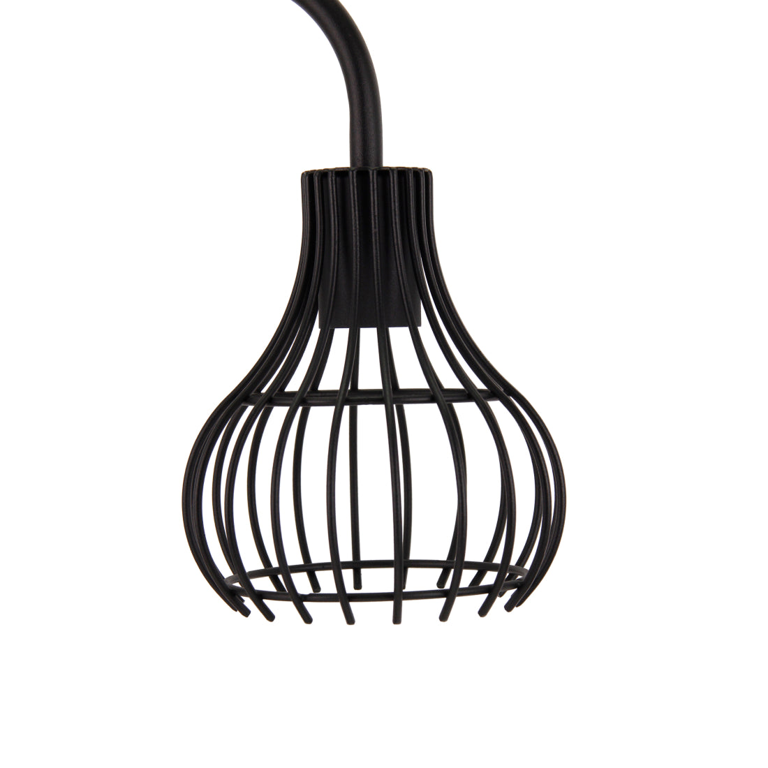 Detail van de Goccia tafellamp in zwart met een robuust industrieel design. Perfect voor een sfeervol accent op je tafel.