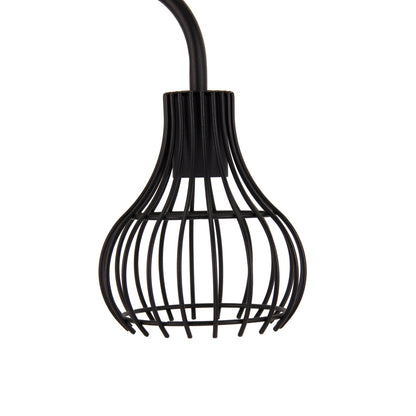 Detail van de Goccia tafellamp in zwart met een robuust industrieel design. Perfect voor een sfeervol accent op je tafel.