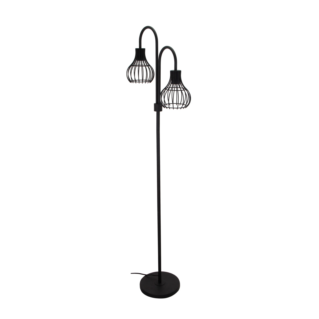 De zwarte Goccia vloerlamp uit de Goccia serie voegt een moderne touch toe aan elke ruimte. Perfect voor sfeervolle avonden.