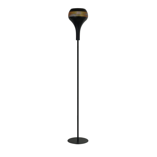 De Canna vloerlamp in zwart metaal voegt een moderne touch toe aan je interieur.