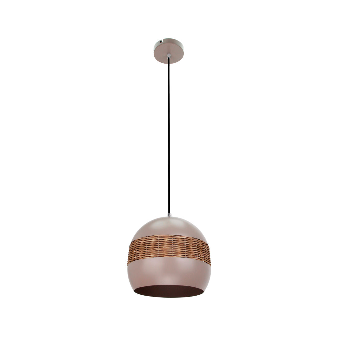 De taupe hanglamp Caserta geeft een warme, landelijke uitstraling. Perfect voor een gezellige sfeer in huis.