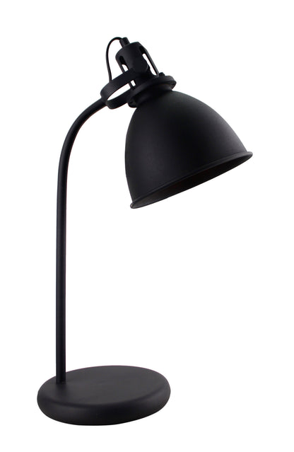 Detail van de zwarte Industrie tafellamp van Chericoni. Deze lamp voegt een robuuste charme toe aan je interieur.