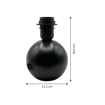 Strakke lampenvoet in zwart met houten details. Perfect voor een minimalistische uitstraling in jouw interieur.