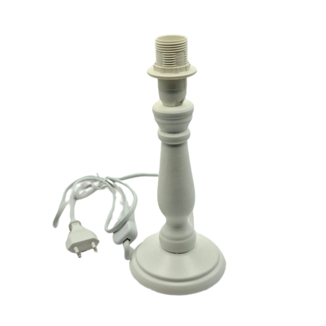 Deze witte lampenvoet van hout heeft een moderne uitstraling. Perfect voor een eigentijdse lichtbron in jouw interieur.
